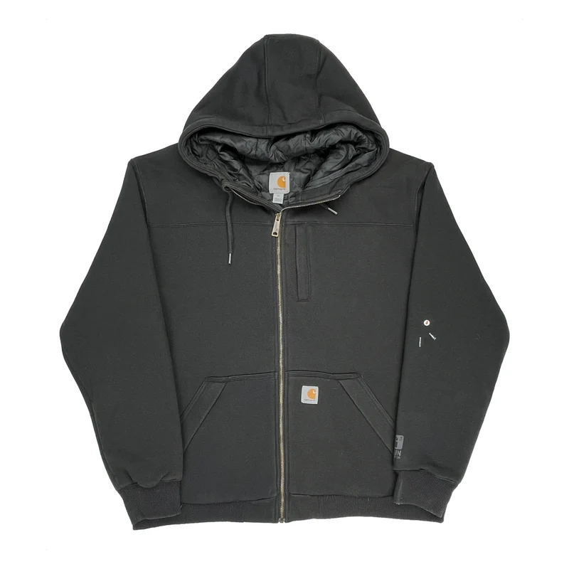 Quilt Lined Carhartt Full Zip Hoodie - XL Black Polyester
