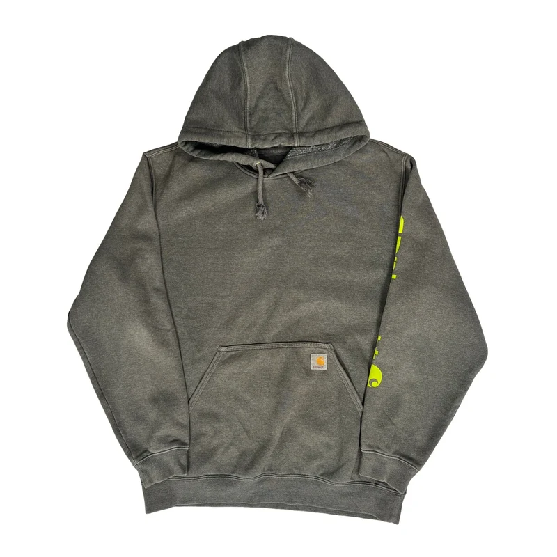 Carhartt Hoodie - Large Grey Cotton Blend