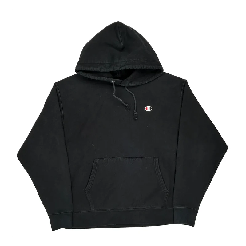 Reverse Weave Champion Hoodie - XL Black Cotton Blend