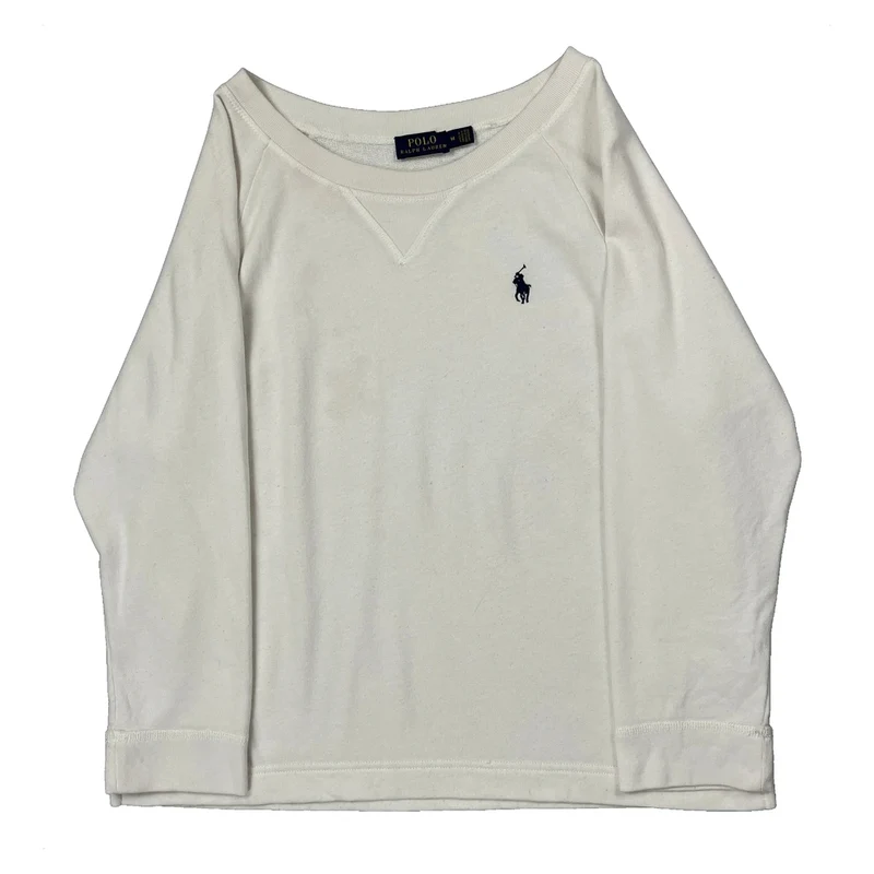 Polo By Ralph Lauren Sweatshirt - Medium White Cotton