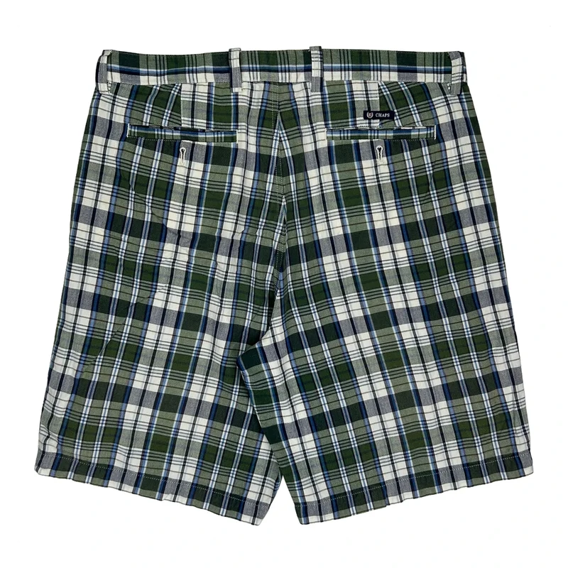 Chaps Ralph Lauren Checked Shorts - 36W 10L Green Cotton