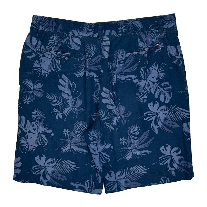 Tommy Hilfiger Floral Shorts - 34W 9L Blue Cotton