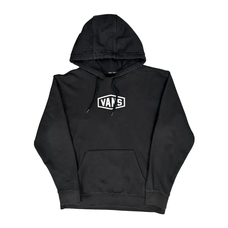 Off The Wall Vans Graphic Hoodie - Small Black Cotton