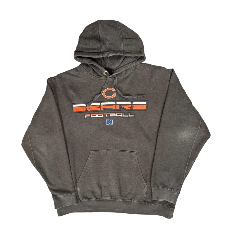 Bears Nfl Football Hoodie - Large Grey Cotton