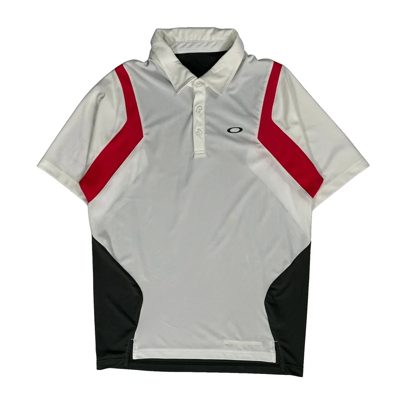 Regular Fit Oakley Polo Shirt - Large White Polyester