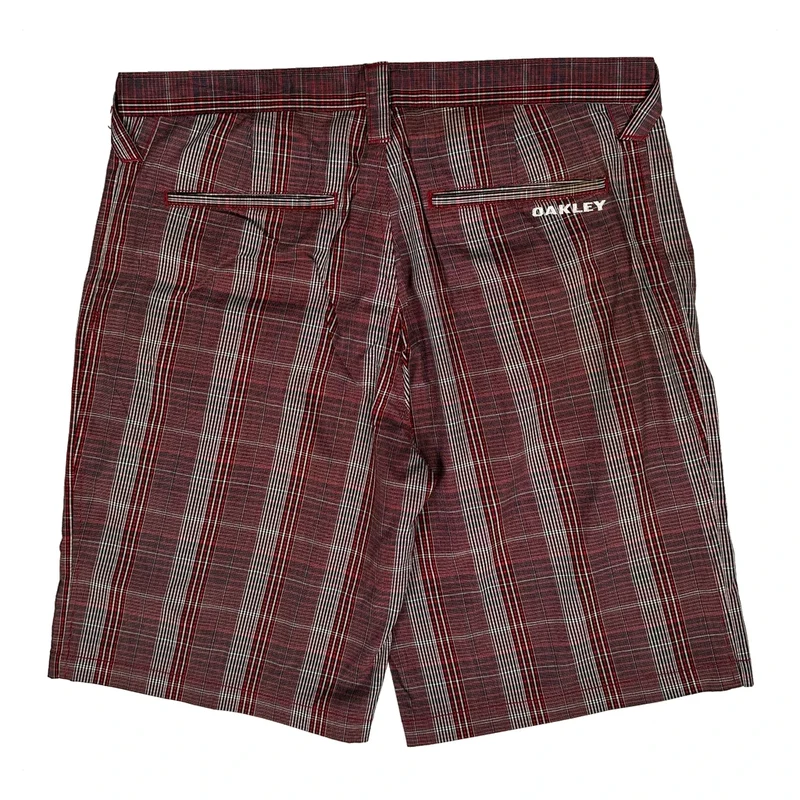 Oakley Checked Shorts - 36W 10L Red Cotton