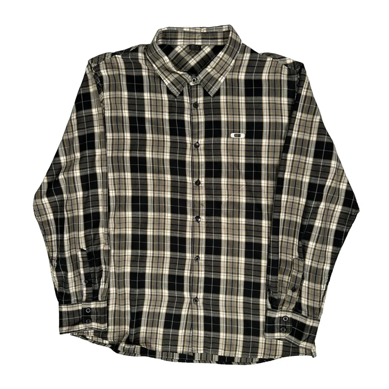 Oakley Checked Shirt - 2XL Black Cotton