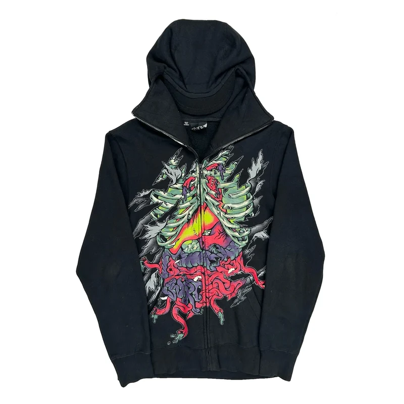 Vurt Graphic Hoodie - Medium Black Cotton