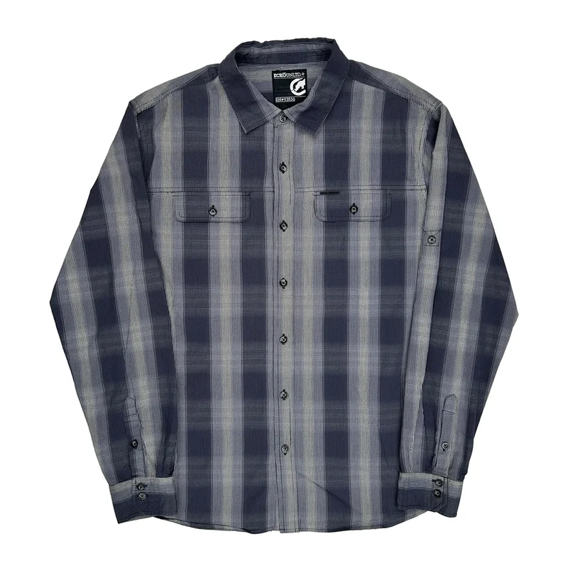 Ecko Unltd Checked Shirt - Large Blue Cotton