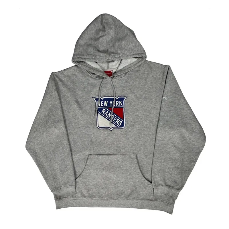 New York Rangers Reebok Hoodie - XL Grey Cotton Blend