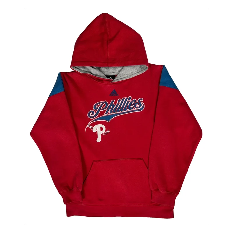Phillies Adidas Graphic Hoodie - Medium Red Cotton