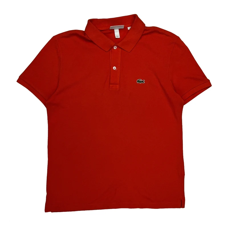 Lacoste Slim Fit Polo Shirt - Medium Red Cotton