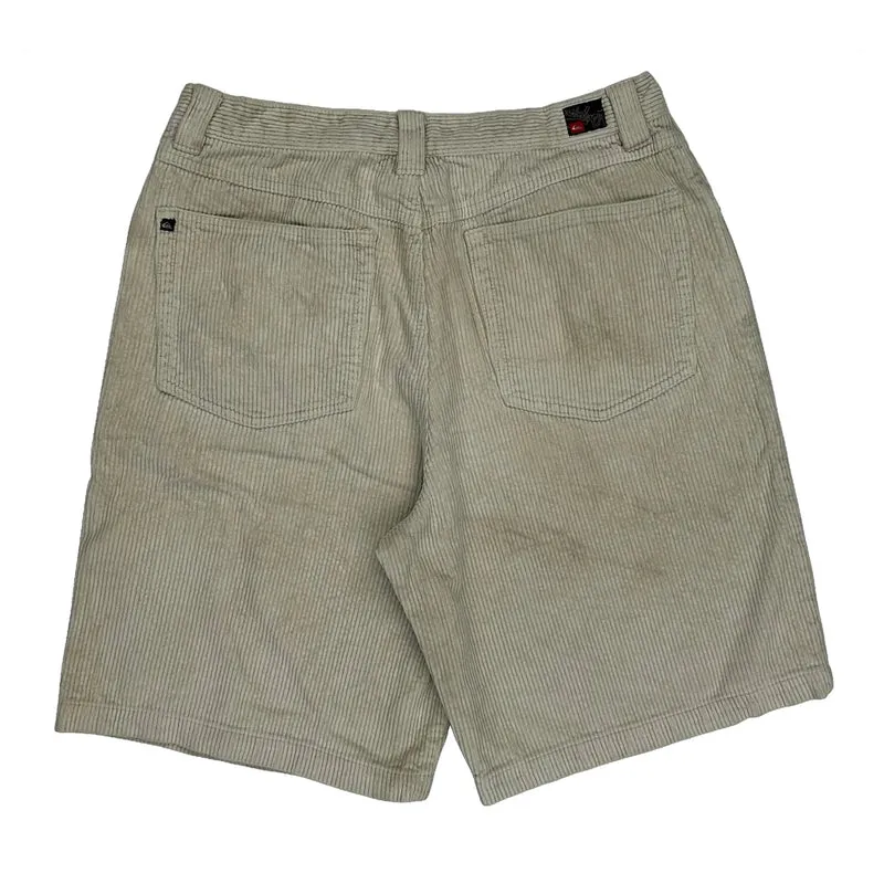 Quiksilver Baggy Corduroy Shorts - 31W 9L Beige Cotton