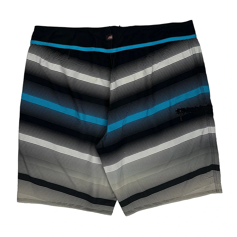 Quiksilver Striped Shorts - 38W 10L Black Polyester