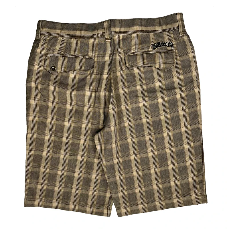Billabong Checked Shorts - 36W 11L Brown Cotton