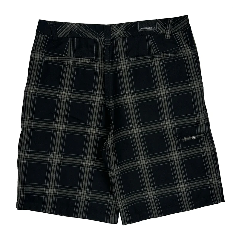 Quiksilver Checked Shorts - 36W 10L Black Cotton