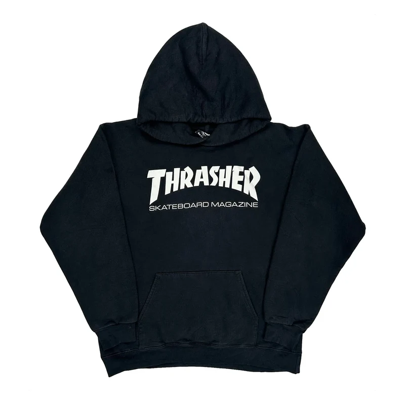 Skateboard Magazine Thrasher Hoodie - Small Black Cotton