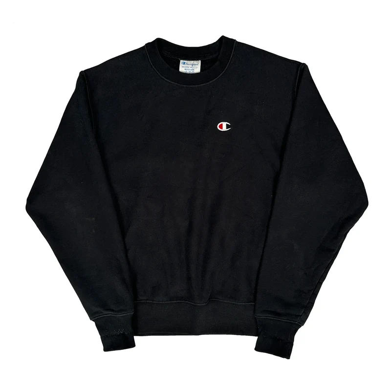 Reverse Weave Champion Sweatshirt - Medium Black Cotton