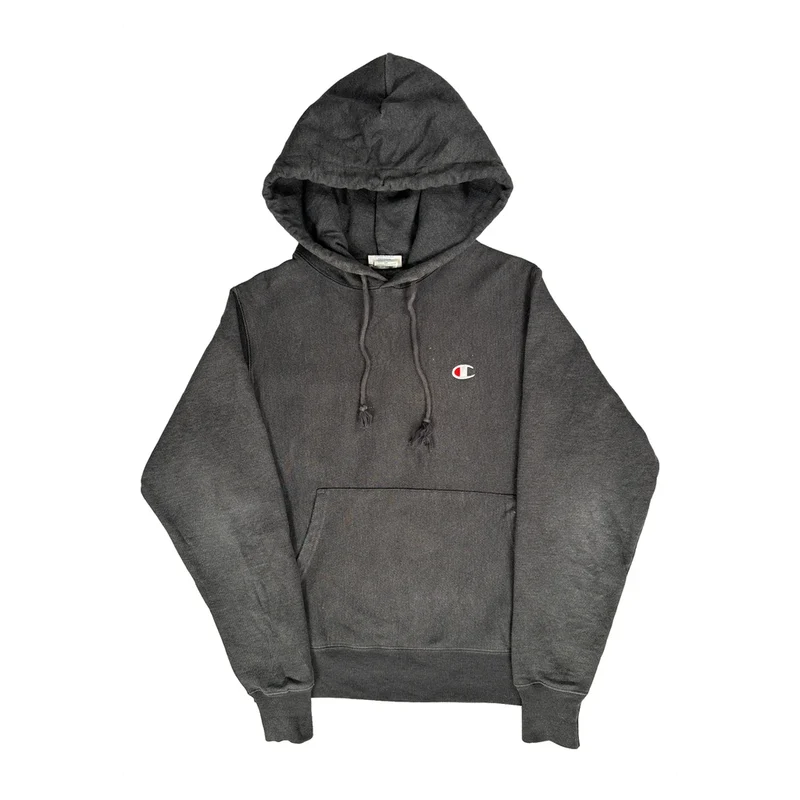 Reverse Weave Champion Hoodie - Small Grey Cotton Blend