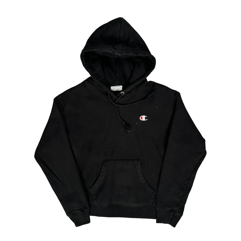 Reverse Weave Champion Hoodie - Small Black Cotton