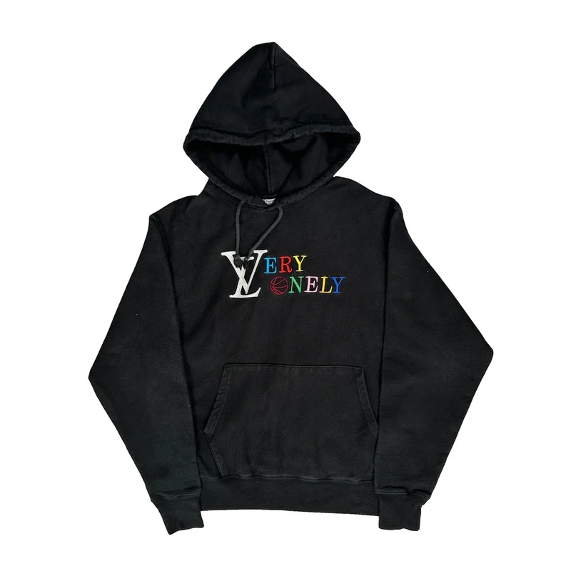 Reverse Weave Champion Graphic Hoodie - Medium Black Cotton