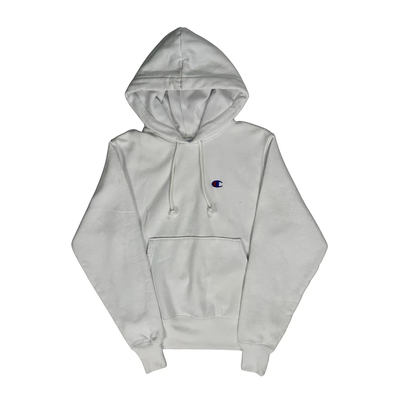 Reverse Weave Champion Hoodie - Small White Cotton Blend