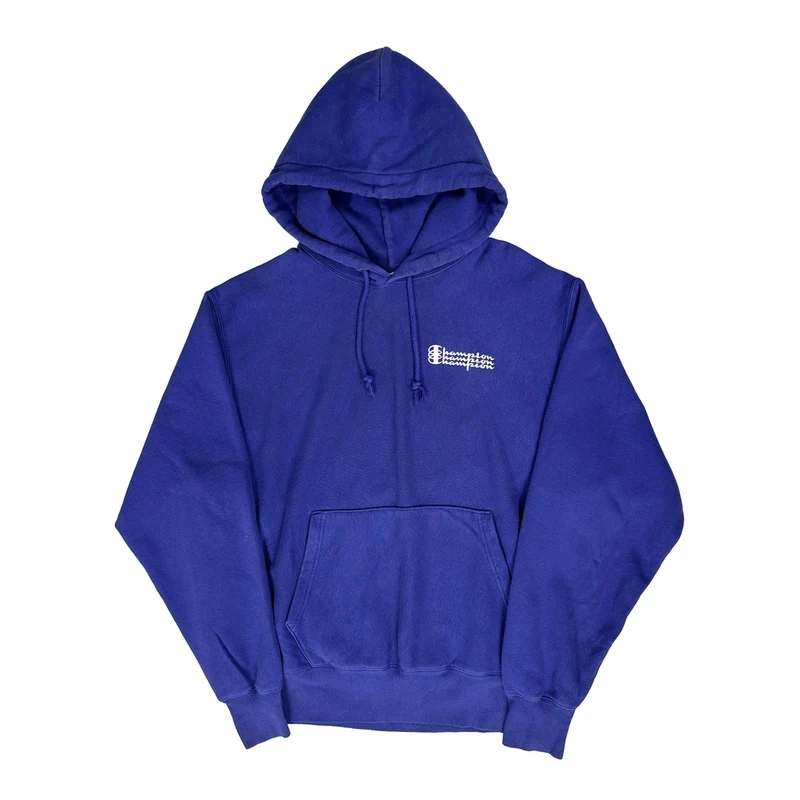 Reverse Weave Champion Hoodie - Large Blue Cotton