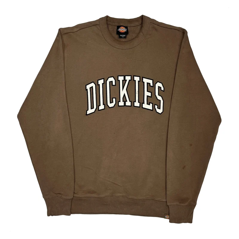 Dickies Spellout Sweatshirt - Medium Brown Cotton