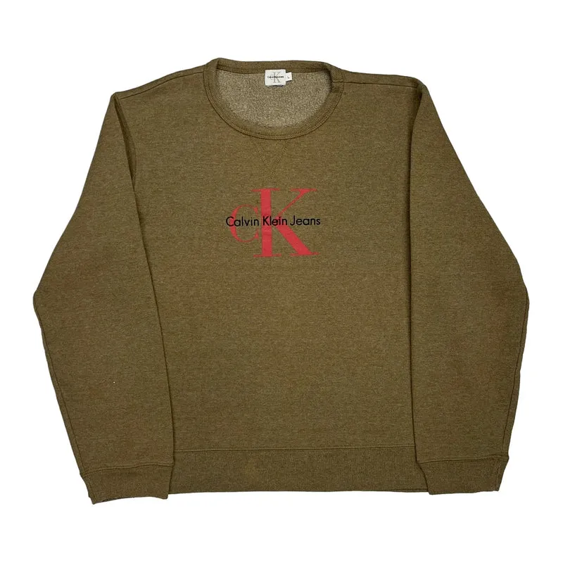 Calvin Klein Jeans Sweatshirt - Large Brown Cotton