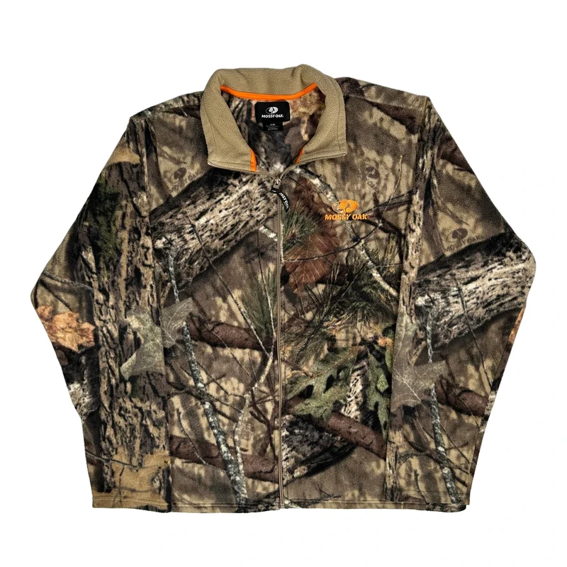 Mossy Oak Camo Fleece Jacket - XL Camo Polyester