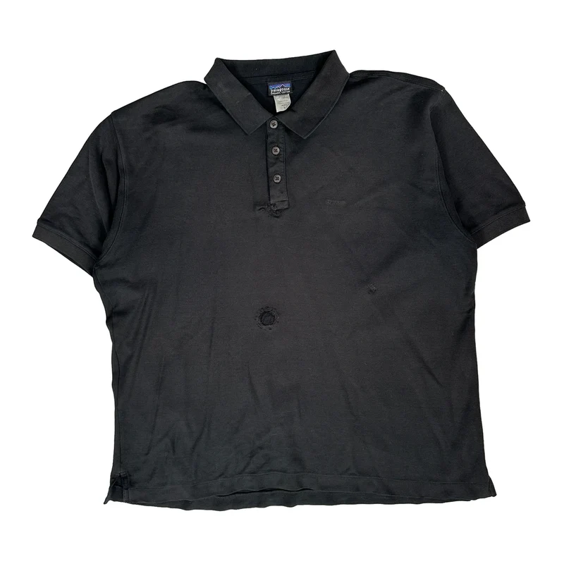 Patagonia Polo Shirt - Large Black Cotton