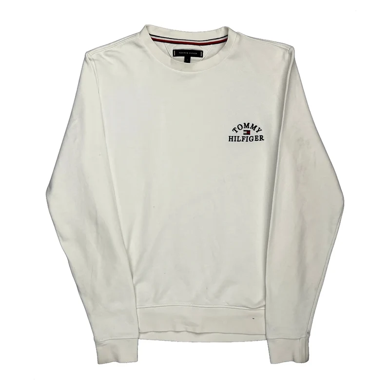 Tommy Hilfiger Sweatshirt - Small White Cotton