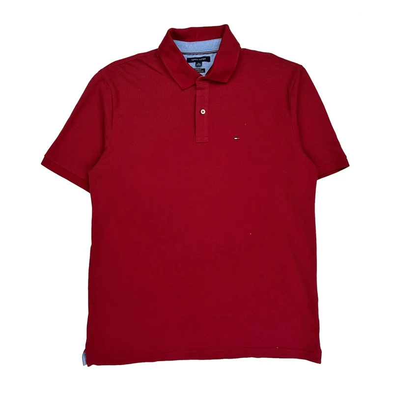 Tommy Hilfiger Polo Shirt - XL Red Cotton