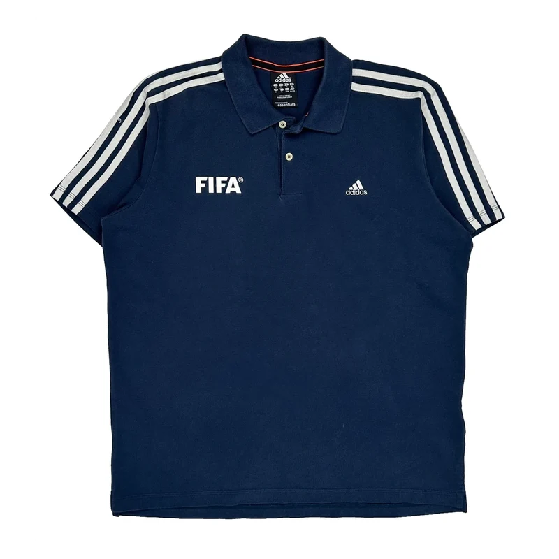 Fifa Adidas Polo Shirt - XL Blue Cotton