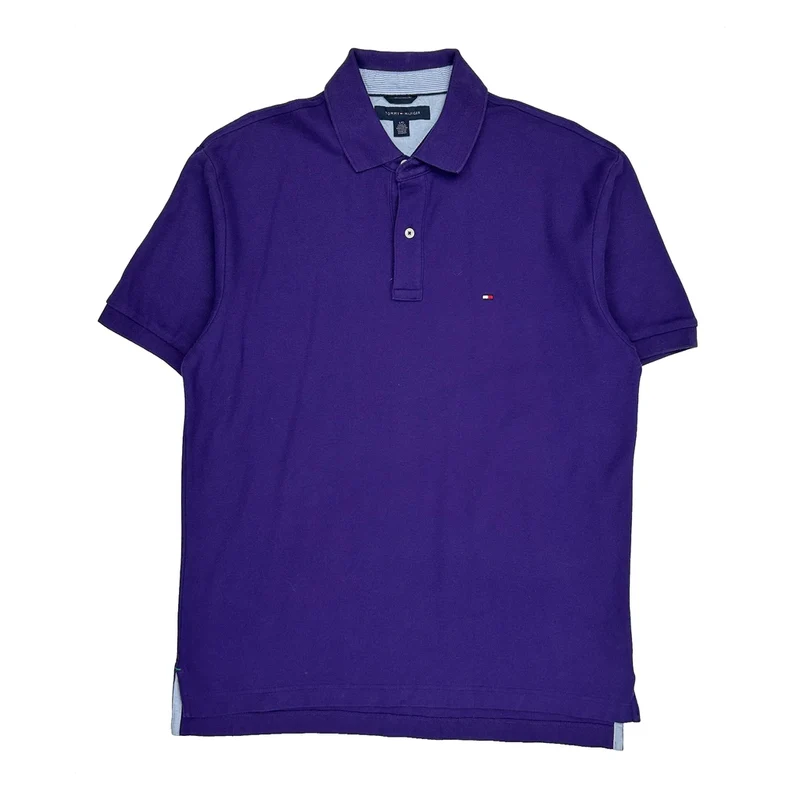 Tommy Hilfiger Polo Shirt - Large Purple Cotton