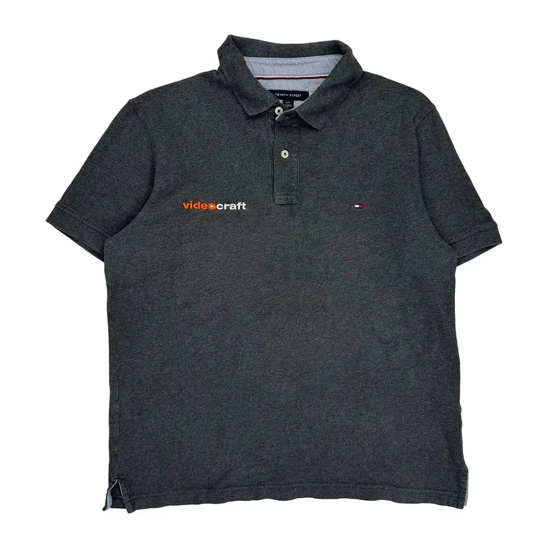 Tommy Hilfiger Polo Shirt - Large Grey Cotton