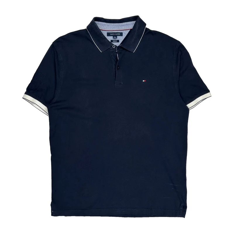 Tommy Hilfiger Slim Fit Polo Shirt - XL Navy Cotton