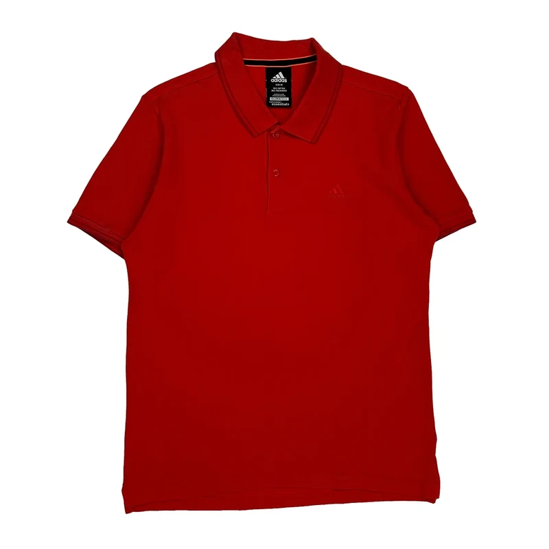 Clima365 Adidas Polo Shirt - Medium Red Cotton Blend
