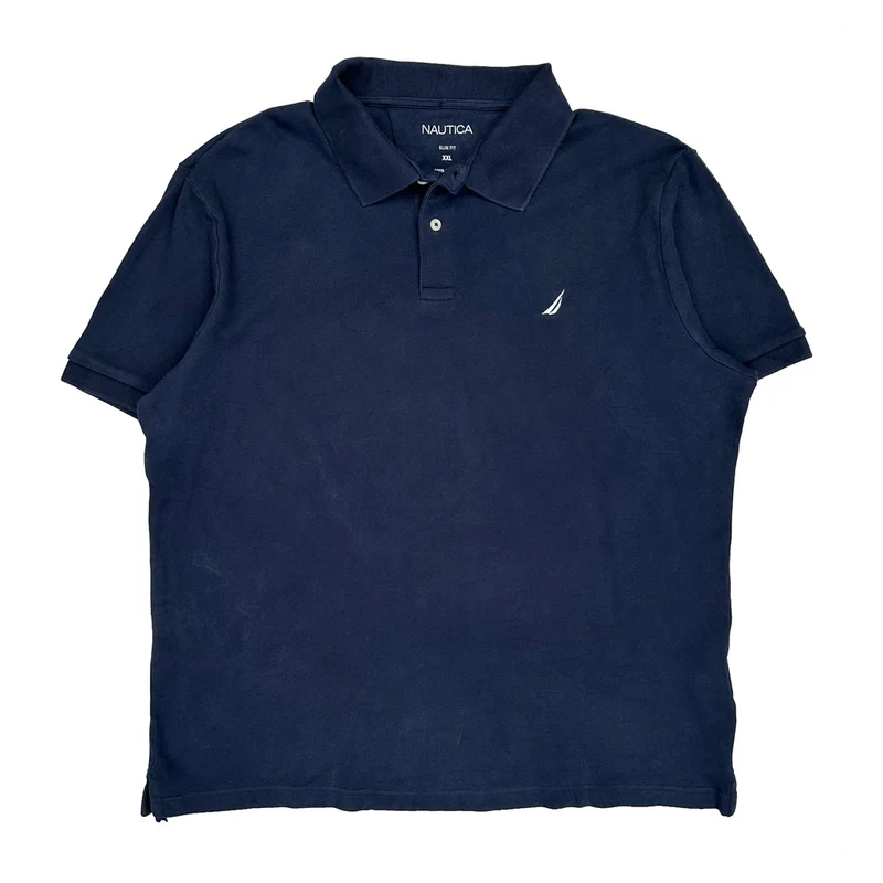 Nautica Slim Fit Polo Shirt - 2XL Navy Cotton