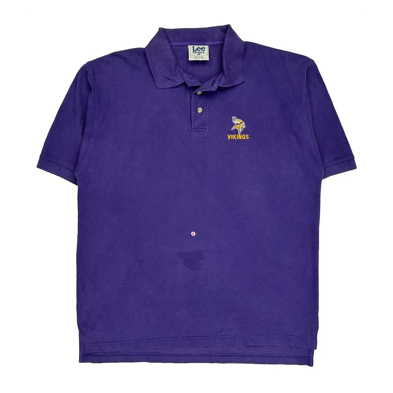 Vikings Lee Sport Nfl Polo Shirt - XL Purple Cotton