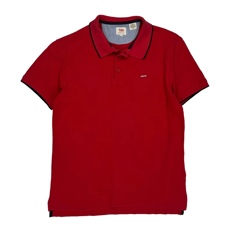 Levis Polo Shirt - Small Red Cotton