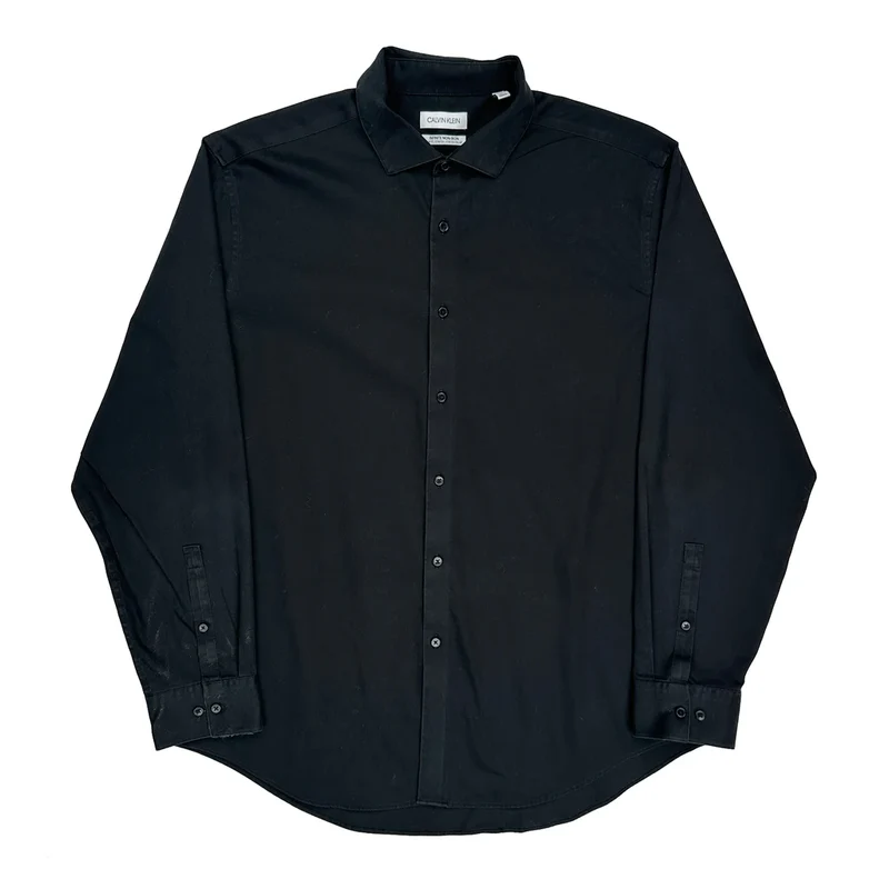 Calvin Klein Slim Fit Shirt - XL Black Cotton