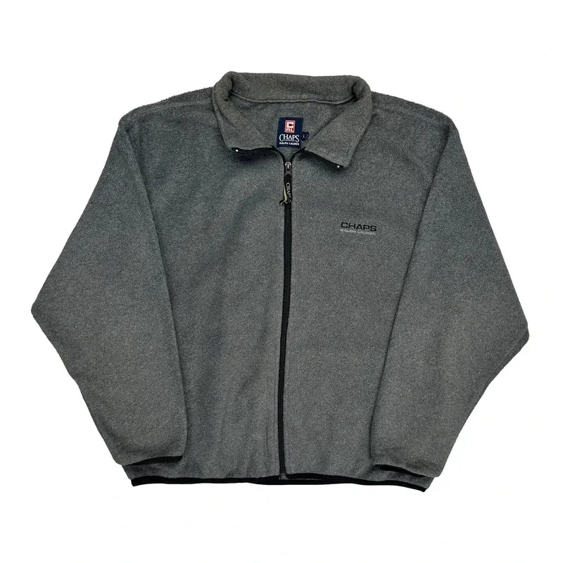 Chaps Ralph Lauren Fleece Jacket - Large Grey Polyester