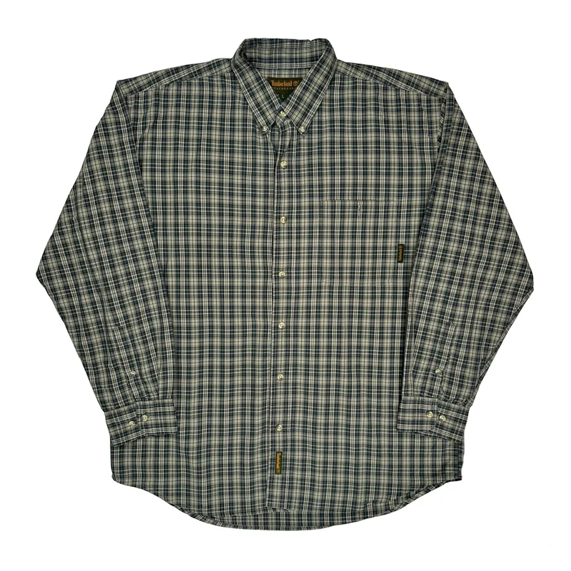Timberland Checked Shirt - Large Blue Cotton