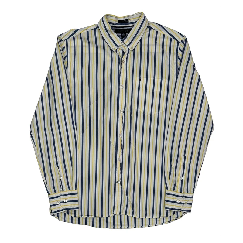 Tommy Hilfiger Striped Shirt - Medium Multicoloured Cotton