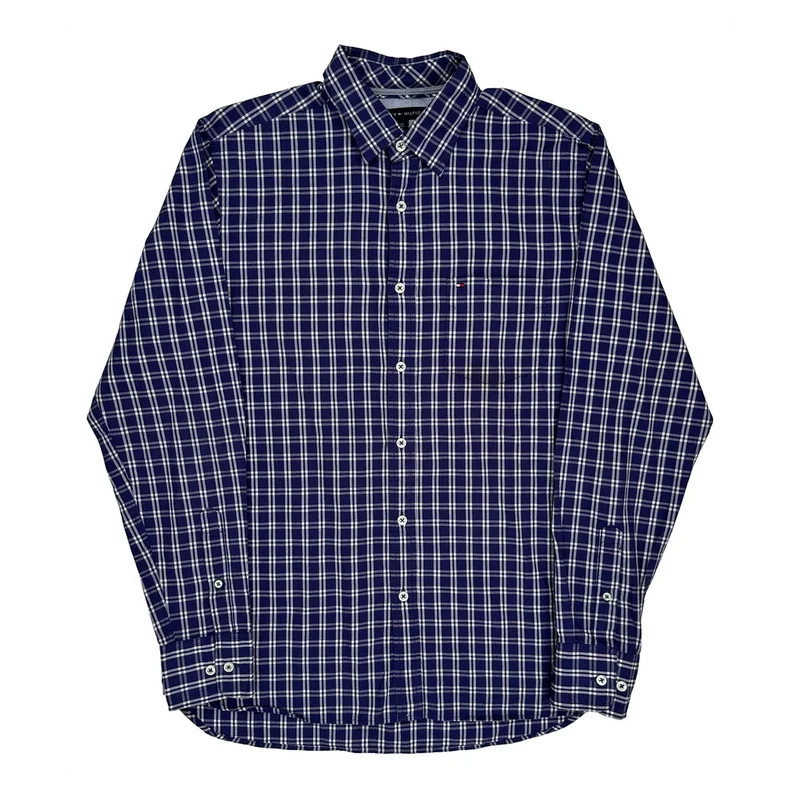 Tommy Hilfiger Checked Shirt - Small Blue Cotton