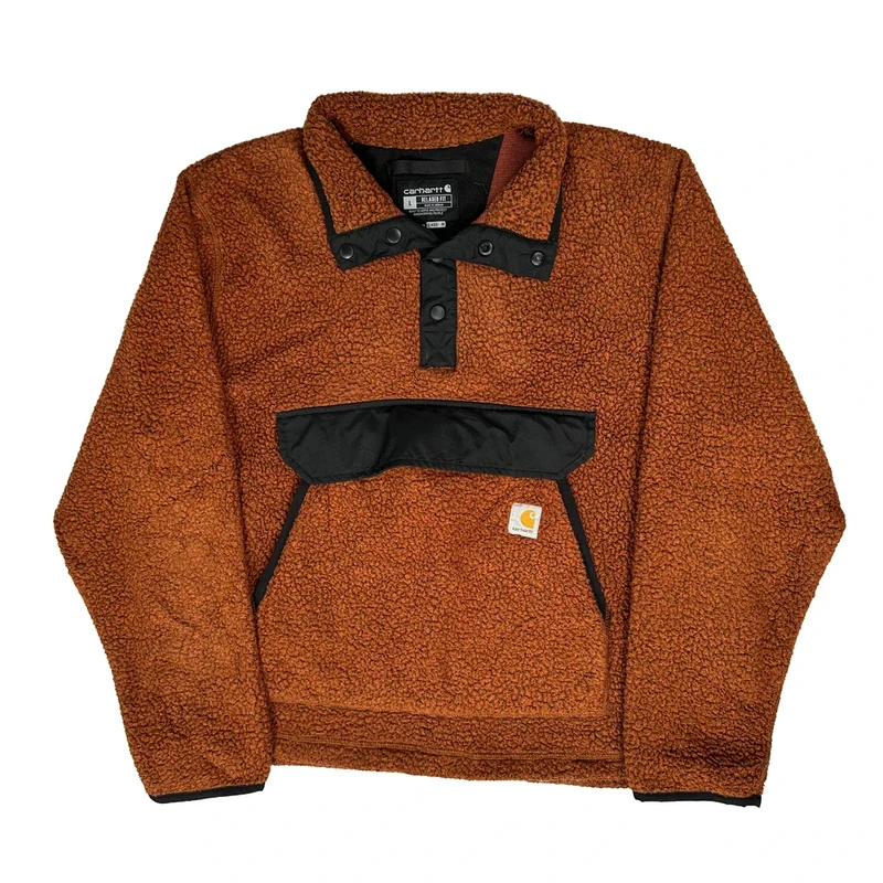Relaxed Fit Carhartt Fleece - Large Brown Polyester