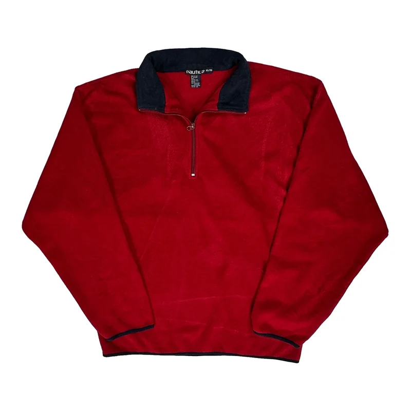 Nautica Collared Fleece - XL Red Polyester