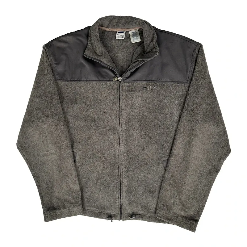 Fila Fleece Jacket - Large Grey Polyester
