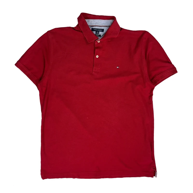 Tommy Hilfiger Slim Fit Polo Shirt - XL Red Cotton